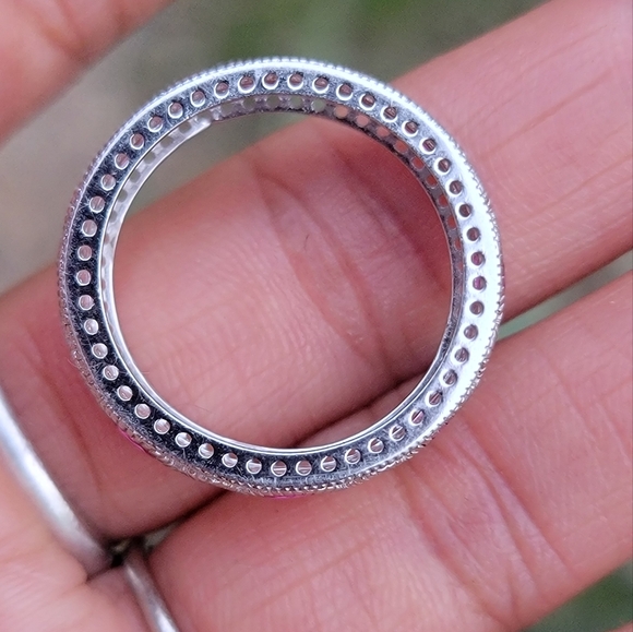 Gorgeous and elegant 925 sterling silver marquise rubies and round CZ diamonds w - Picture 7 of 16